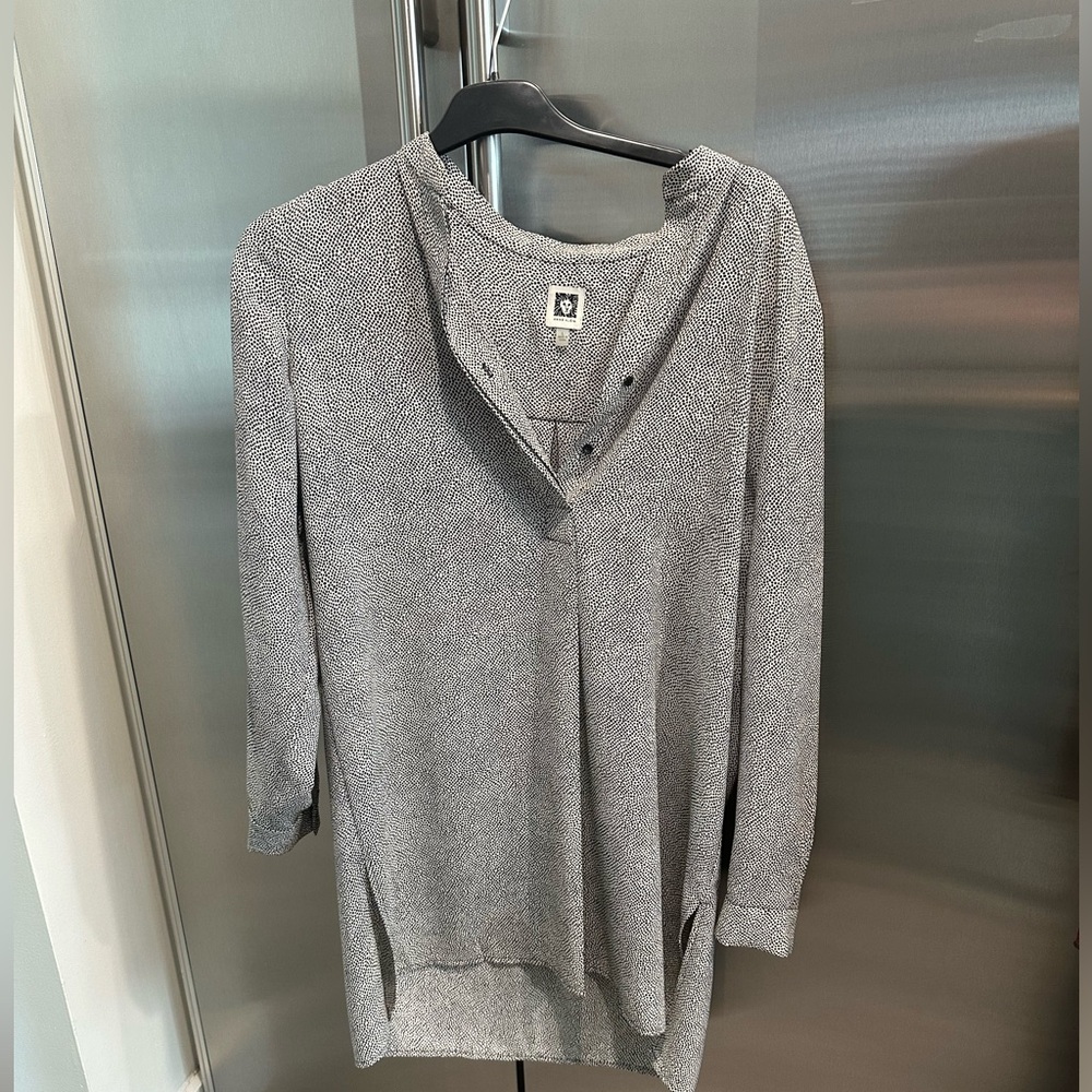 Anne Klein Gray V-Neck Blouse